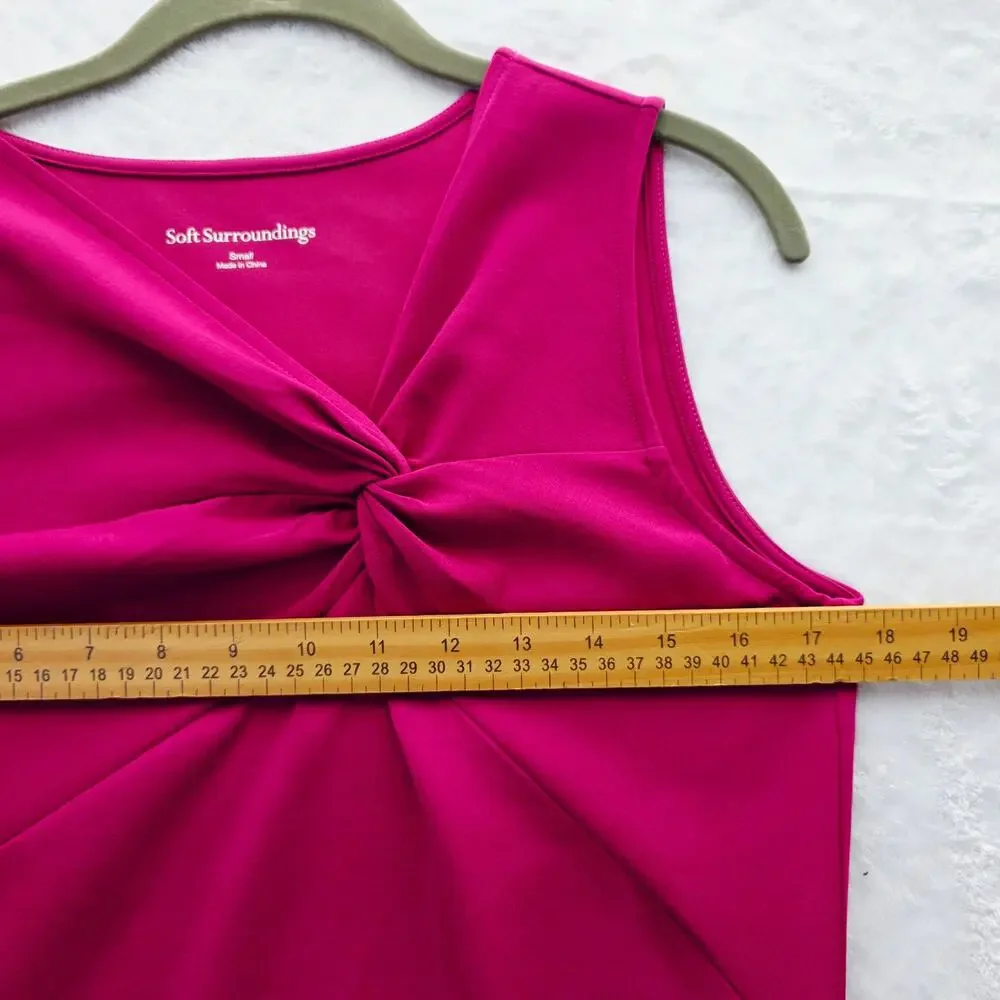 Soft Surroundings Hannah Maxi Dress Small Raspberry Twist Neck Scooba Knit Soft